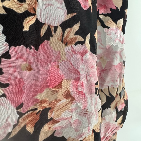 Black Floral Print Mini Dress - Size XL - Picture 7 of 8